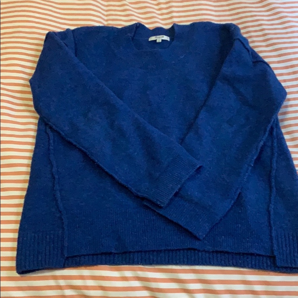 Madewell Wool Deep Blue Sweater, Size Small